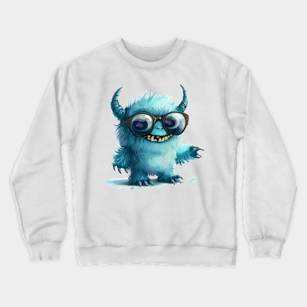 Cute Fluffy Monster Crewneck Sweatshirt by Obotan Mmienu